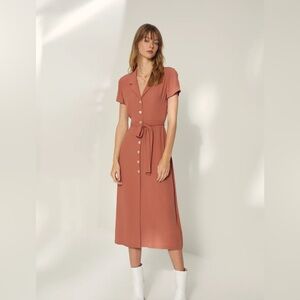 Aritzia Wilfred pink shirt dress XL
